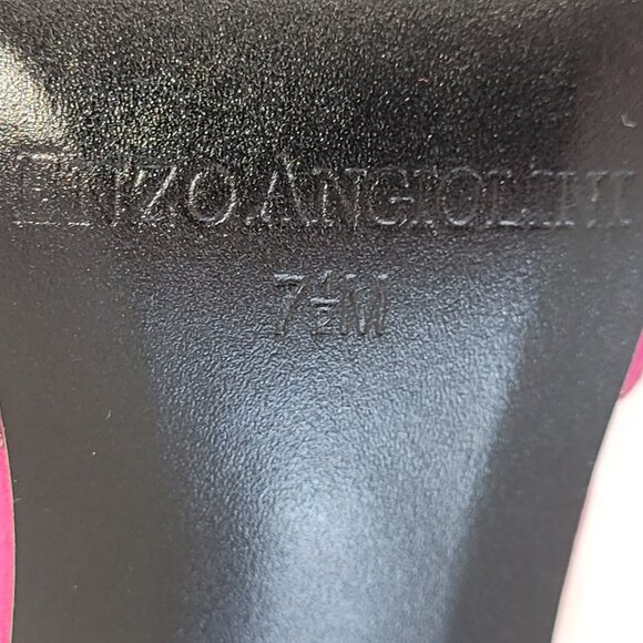 Enzo Angiolini Fuschia Satin Heels with Satin Rosette Detail Size 7.5 M - Picture 8 of 13